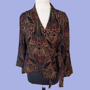 Sahara vintage jacquard wrap jacket size M/L 97% Cotton